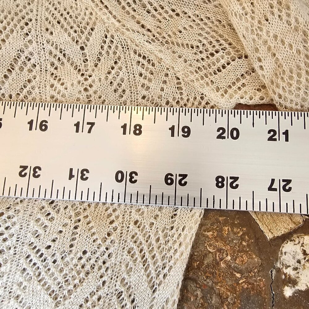 Linen Blend Lightweight Open-Front Cardigan Sweater, Beige Cream Tan, Size Large - Picture 8 of 10